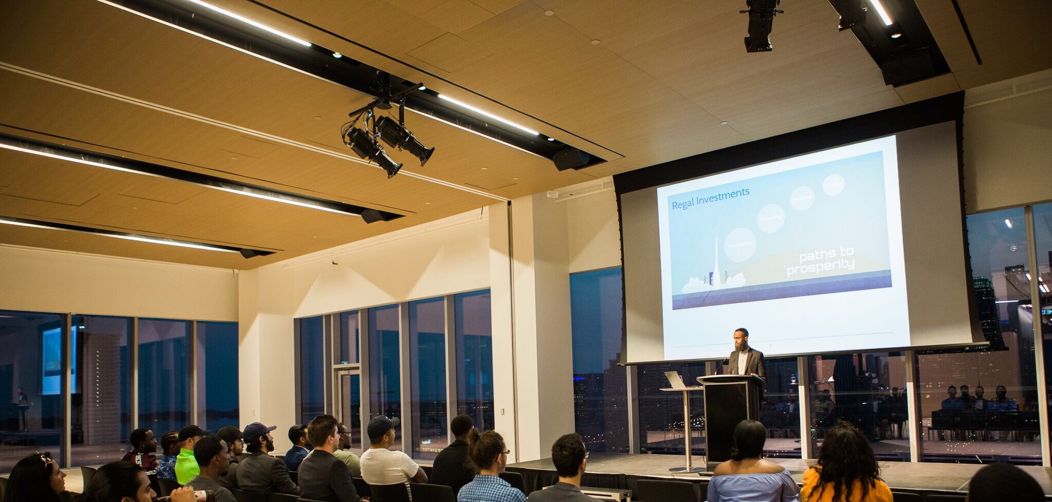 Speaker presenting to audience